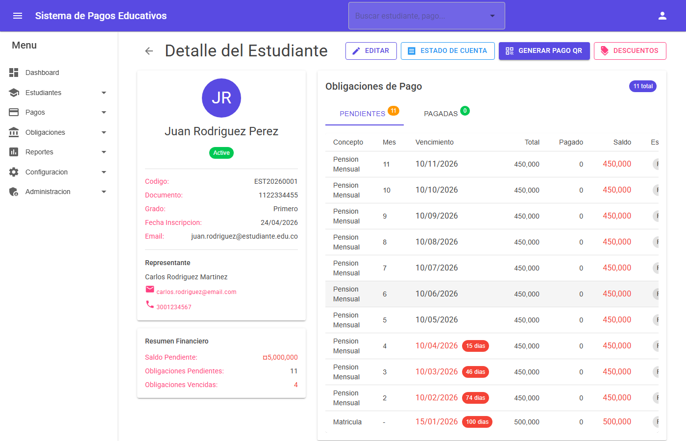 Detalle estudiante
