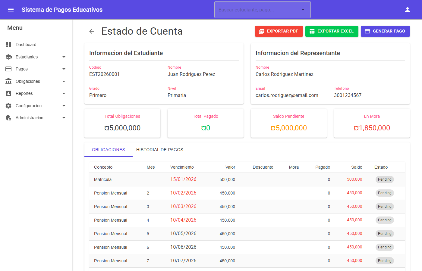 Estado de cuenta