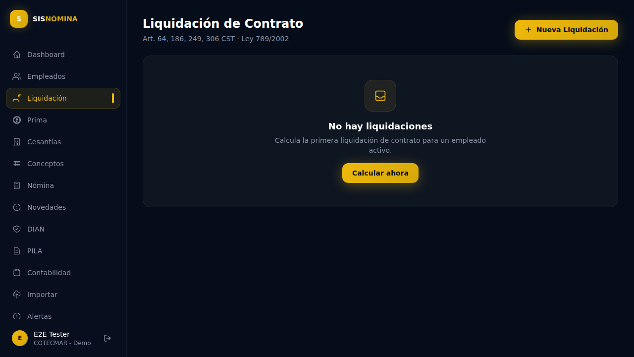 Liquidación nómina